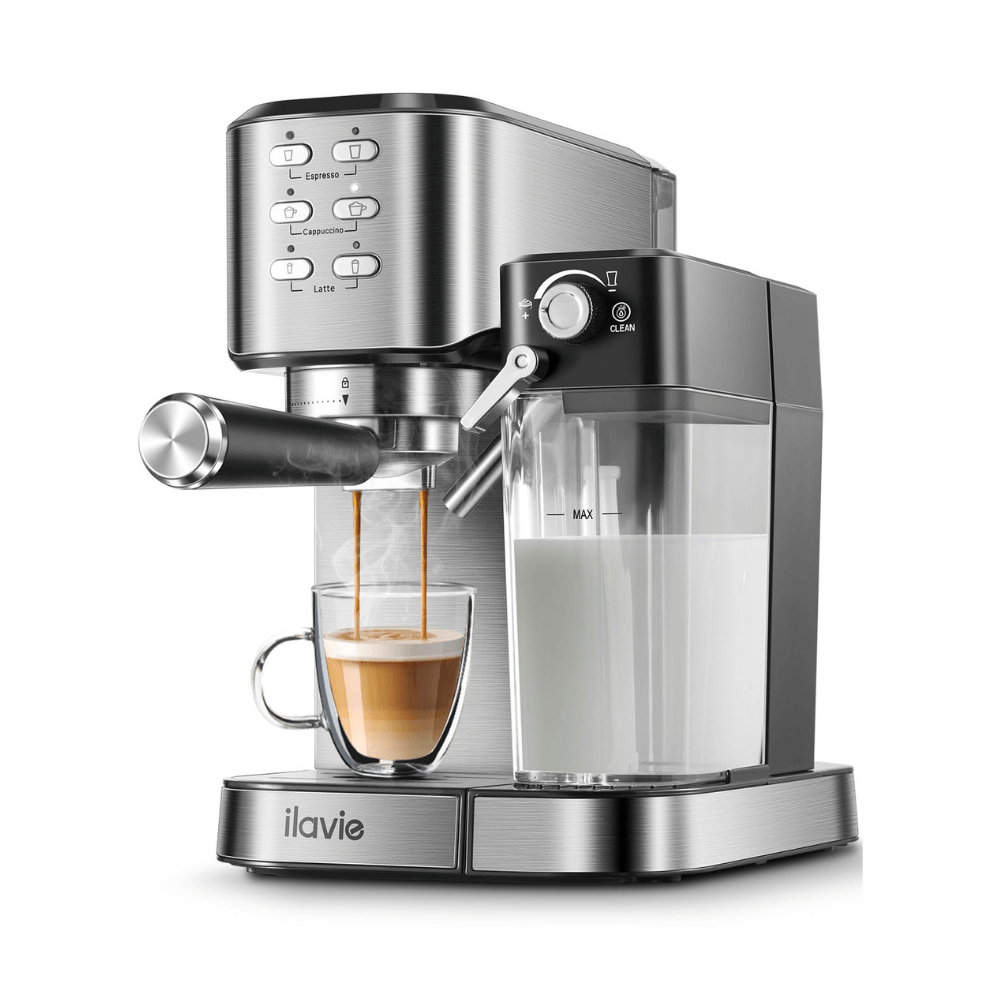 Home coffee machine with milk frother deals