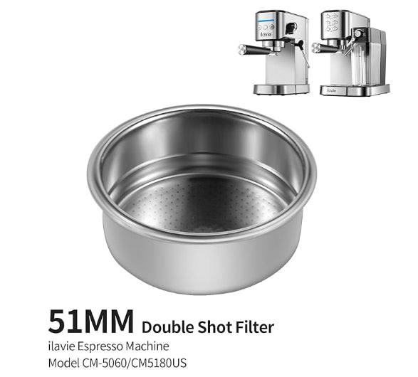 51mm Portafilter Basket for Single Cup and Double Cup for ILAVIE Espre