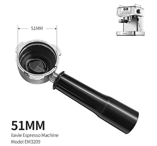 51MM Portafilter Handle without filter for ilavie Espresso Machine EM3209,K3