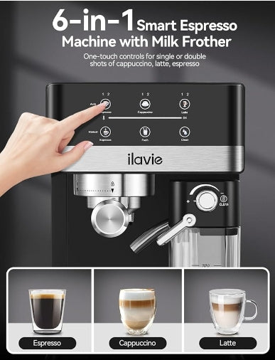 ILAVIE K8 Espresso Machine Cappuccino Latte Coffee Espresso Maker