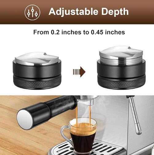 51mm Coffee Distributor, 3 Angled Slopes Adjustable Palm Distributor Fits 51mm Portafilter, Professional Espresso Distribution Tool/Leveler