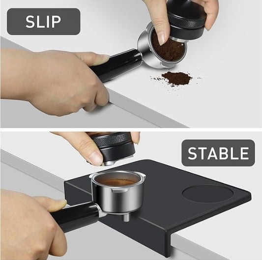 Tamping Mat for Espresso Coffee Machine, Waterproof and Heat Resistant, BlackColor, Food Grade Silicone